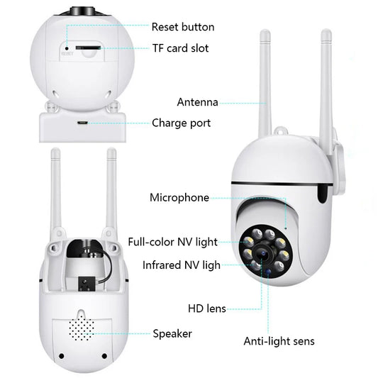 8MP Wifi IP Wireless Security Surveillance PTZ Camera 4X Zoom Cameras Tracking Two-way Audio HD Night Color Cam