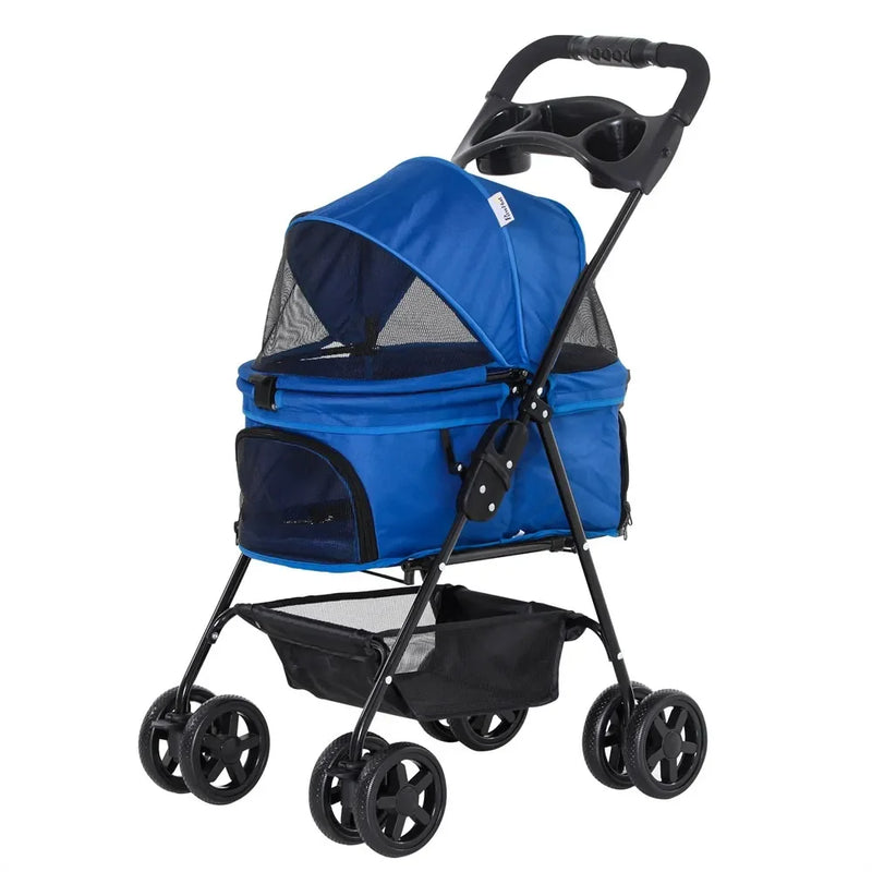 Carrito plegable para perros PawHut: ruedas universales, ideal para perros medianos