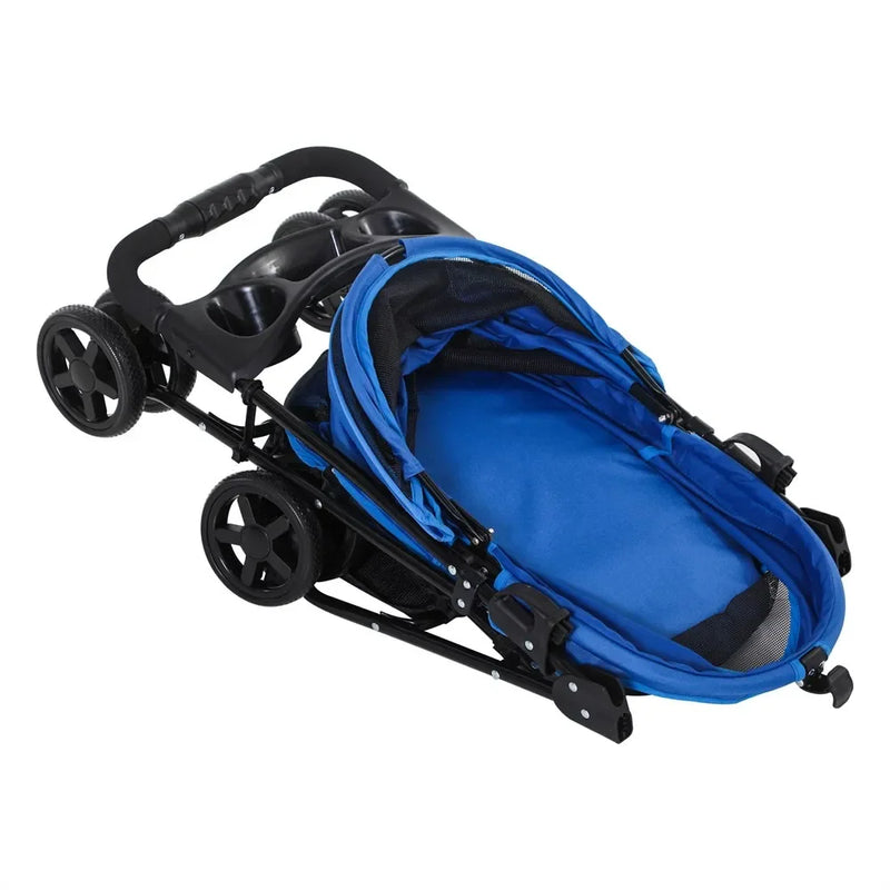 Carrito plegable para perros PawHut: ruedas universales, ideal para perros medianos