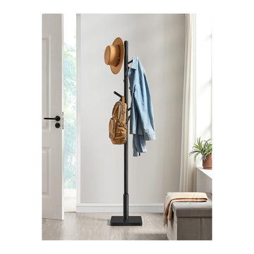 Perchero de Madera Maciza VASAGLE — De pie, con 8 Ganchos, Altura Ajustable