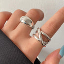 Set de Anillos Abiertos Geométricos Dorados