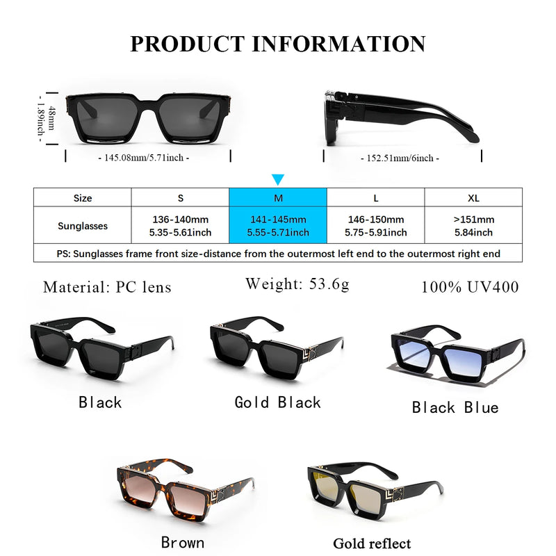 Ruiao Gafas de Sol Retro Black