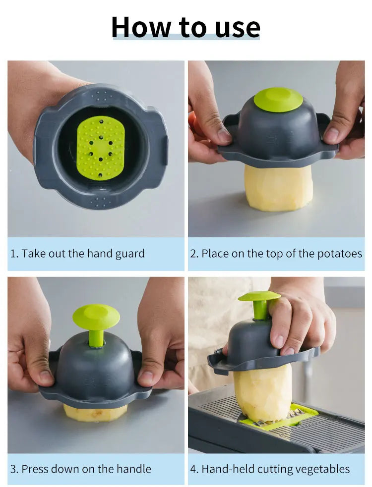 8 en 1 Cortador Multifuncional de Verduras – Rallador, Rebanador y Pelador