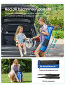 Red de Bádminton/Vóley Playa SONGMICS 4 m — Altura Ajustable y Portátil