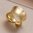 Set de Anillos Abiertos Geométricos Dorados