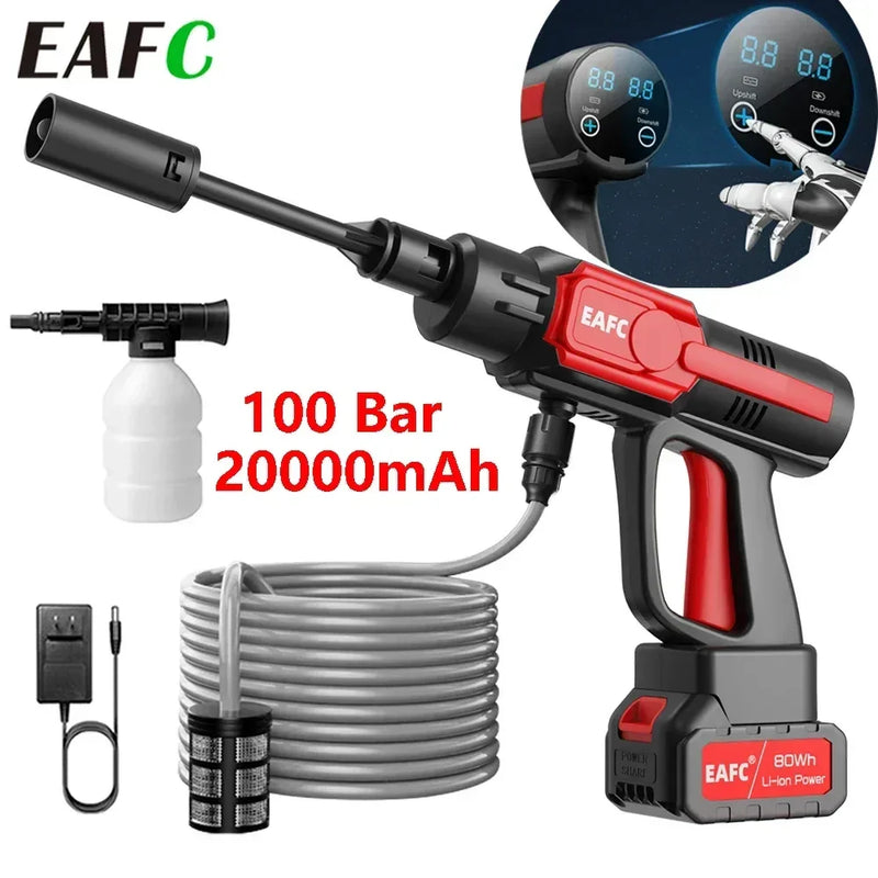 Hidrolimpiadora inalámbrica de alta presión EAFC: motor sin escobillas, 100 bares y batería de 20 000 mAh