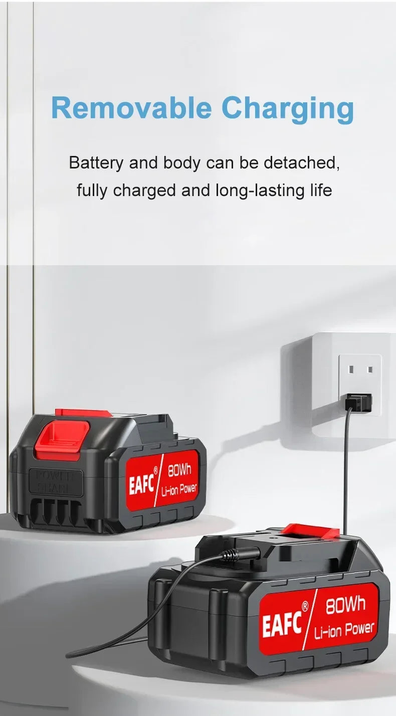 Hidrolimpiadora inalámbrica de alta presión EAFC: motor sin escobillas, 100 bares y batería de 20 000 mAh