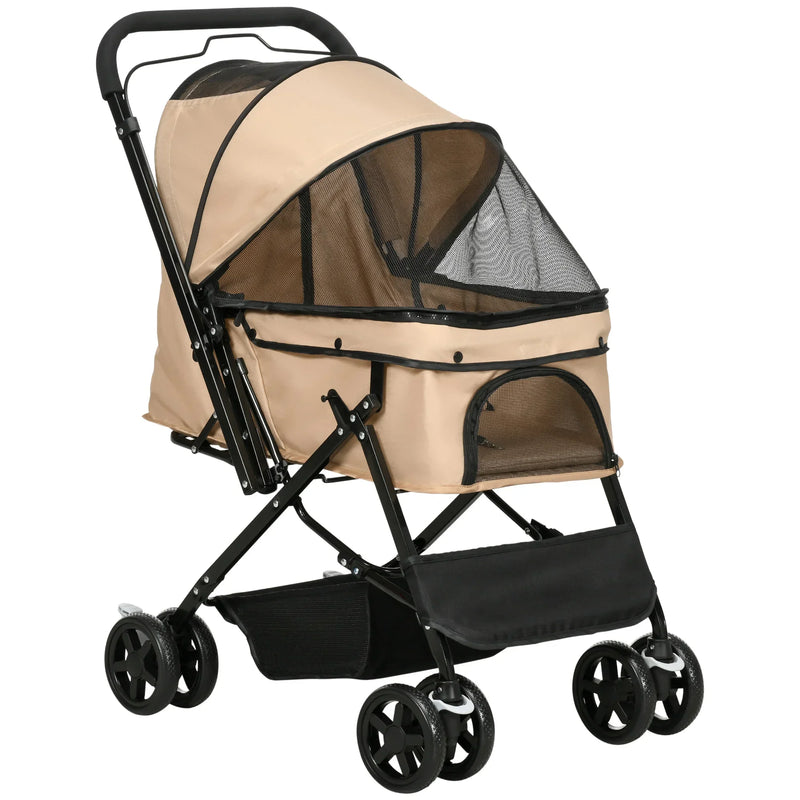 Carrito plegable para perros PawHut: ruedas universales, ideal para perros medianos