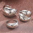 Set de Anillos Abiertos Geométricos Dorados