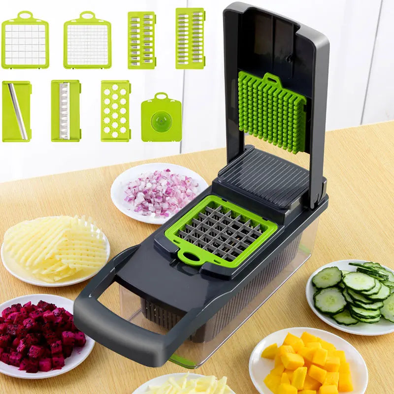8 en 1 Cortador Multifuncional de Verduras – Rallador, Rebanador y Pelador