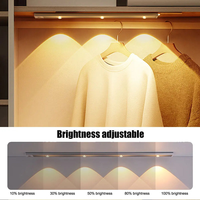 Luz Nocturna LED con Sensor de Movimiento USB Recargable