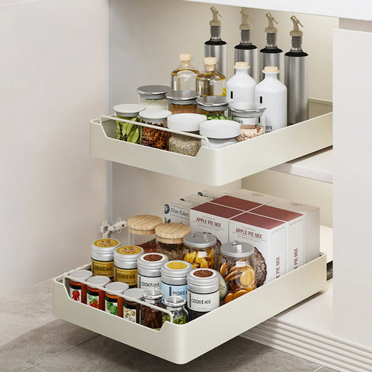 Organizador de Cocina Desmontable con Rieles – Bandeja de Almacenamiento en Acero Inoxidable (1 o 2 Unidades)