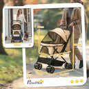 Carrito plegable para perros PawHut: ruedas universales, ideal para perros medianos