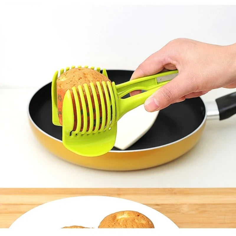 Cortador profesional de tomates y frutas con soporte: utensilio esencial de cocina