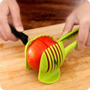 Cortador profesional de tomates y frutas con soporte: utensilio esencial de cocina
