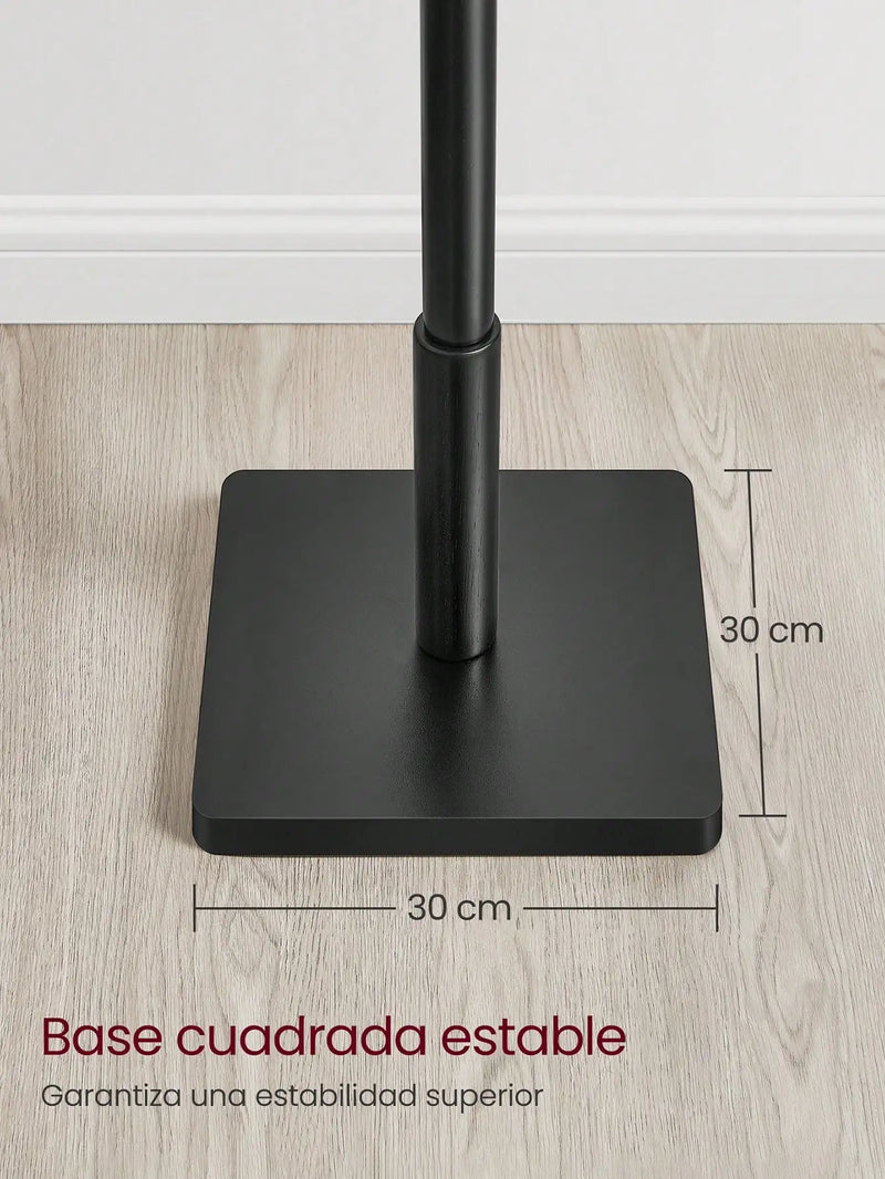 Perchero de Madera Maciza VASAGLE — De pie, con 8 Ganchos, Altura Ajustable